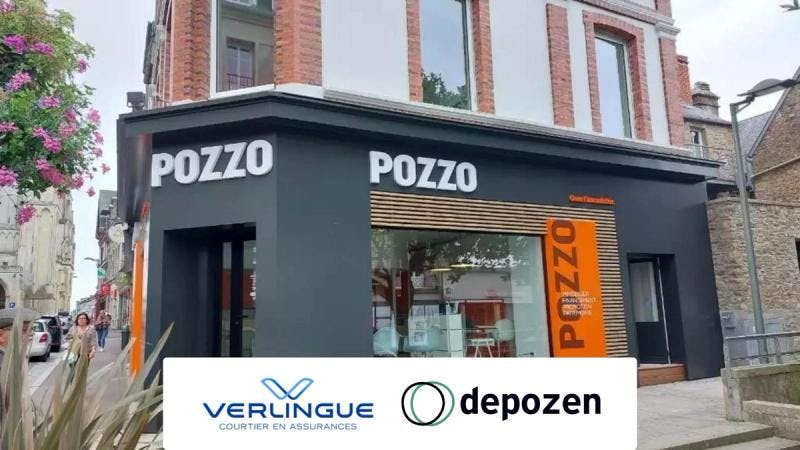 Agence Pozzo Immobilier accompagnée des logos Verlingue et Depozen